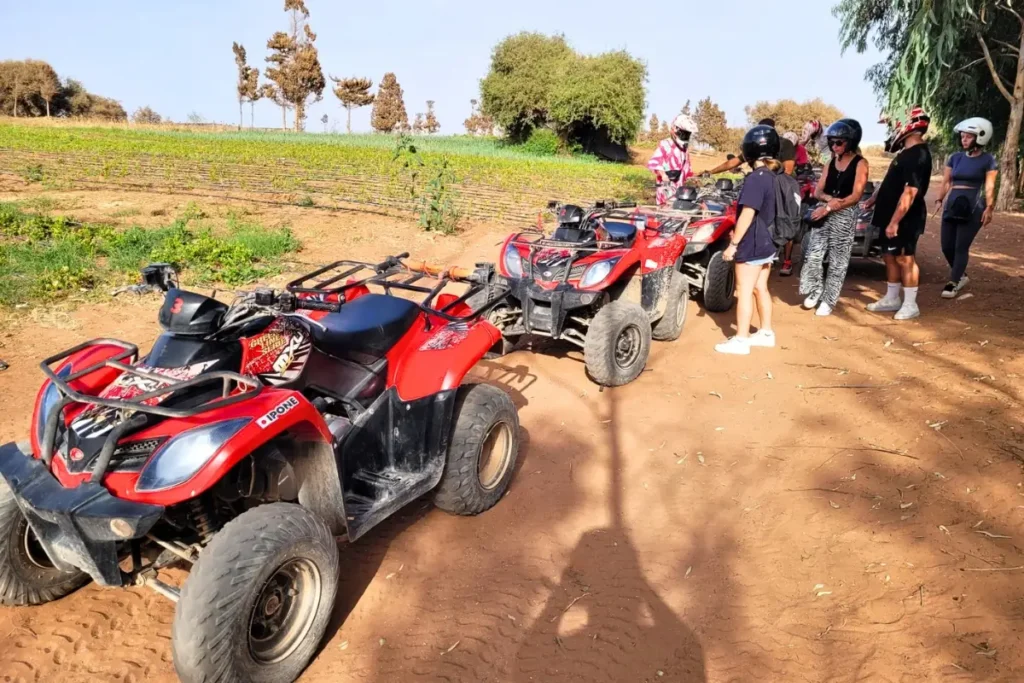 Group enjoying a thrilling Quad Agadir adventure on the beach