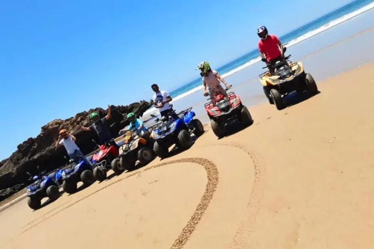 Quad Agadir ride with a group exploring the coastline