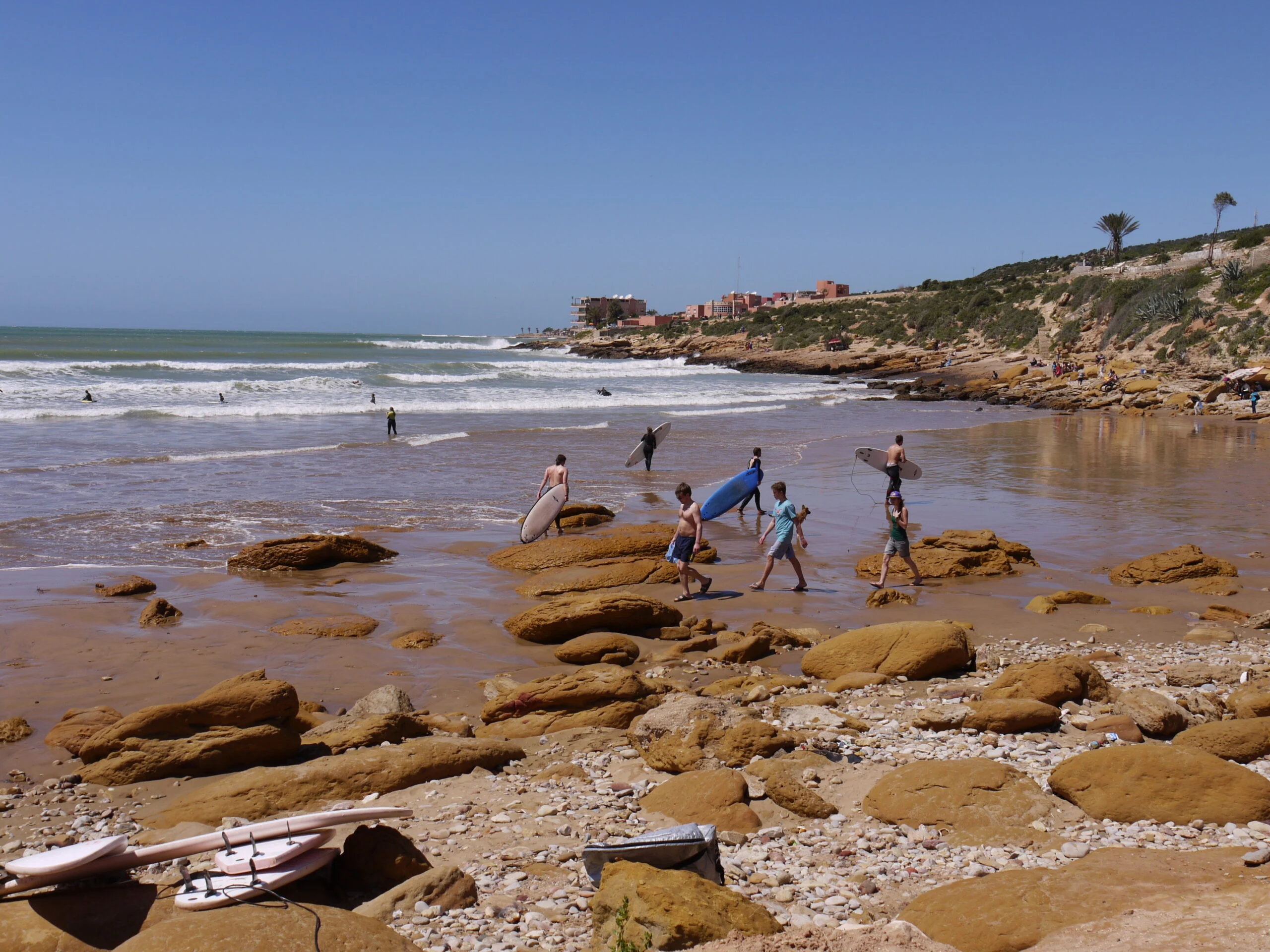 Taghazout surf village beach panorama - day trip from Agadir